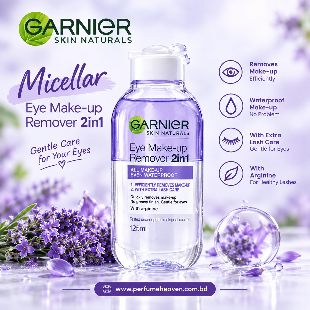 Garnier SkinActive Express 2-In-1 Eye Makeup Remover 125ml