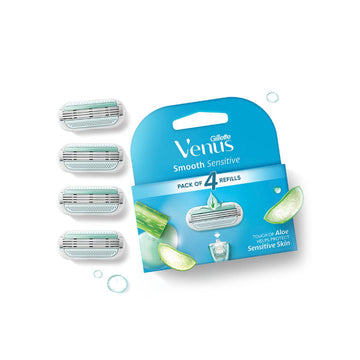 Gillette Venus Smooth 4's Pack Razor Blade Cartridges with Aloe Extracts