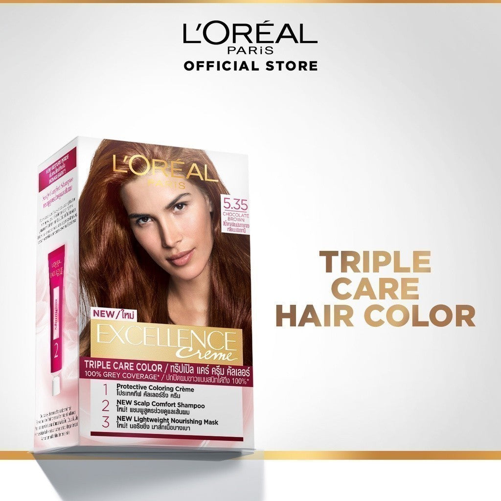 L’Oreal Paris Excellence Creme Permanent Hair Color Chocolate Brown 5.35
