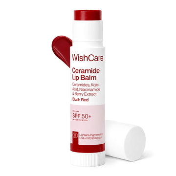 WishCare Ceramide Lip Balm with SPF 50 PA++++ (Blush Red)