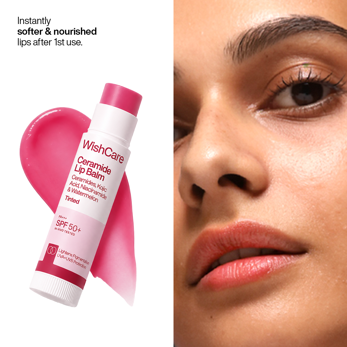 WishCare Ceramide Lip Balm with SPF 50 PA++++ (Tinted)