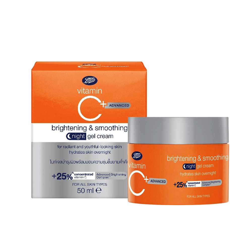 Boots Vitamin C Plus Advance Brightening & Smoothing Night Gel Cream 50ml