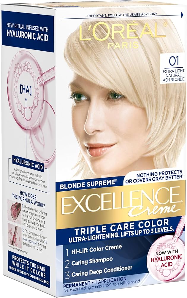 L'Oréal Paris Excellence Créme Permanent Hair Color, 01 Extra Light Ash Blonde
