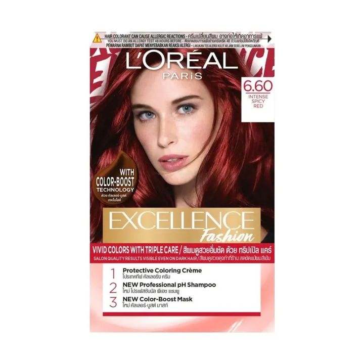 Loreal Paris Excellence Fashion Vivid Colors with Triple Care Hair Color - 6.60 Intense Spicy Red