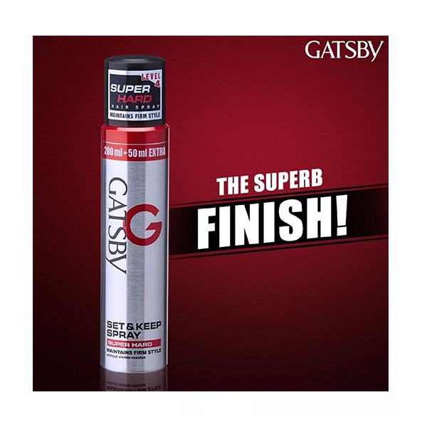 GATSBY Hair Spray Level 4 Set and Keep Spray Super Hard 250ml
