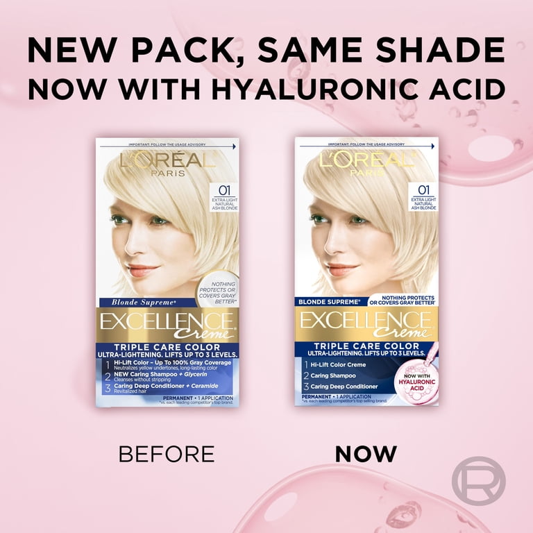 L'Oréal Paris Excellence Créme Permanent Hair Color, 01 Extra Light Ash Blonde