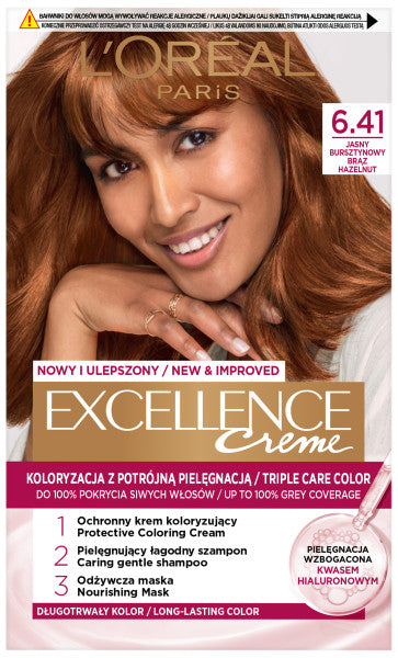 Loreal Paris Excellence Creme Hair Color - 6.41 Light Amber Brown