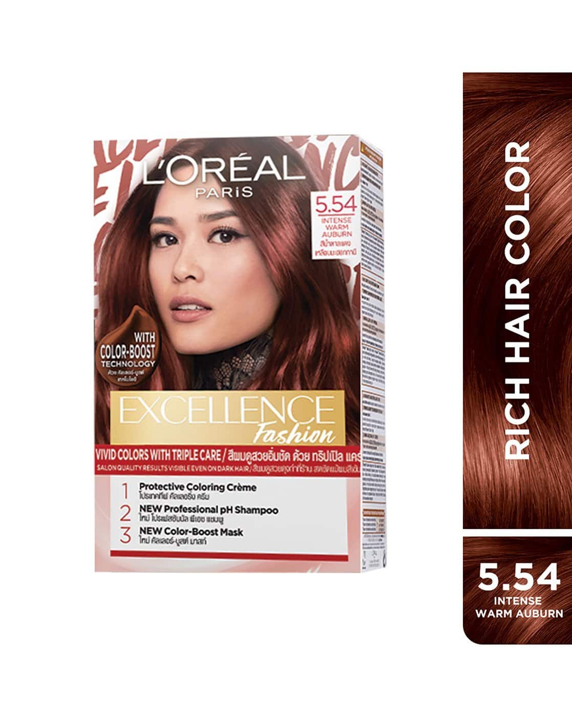 Loreal Paris Excellence Fashion Hair Color 5.54 Intense Warm Auburn