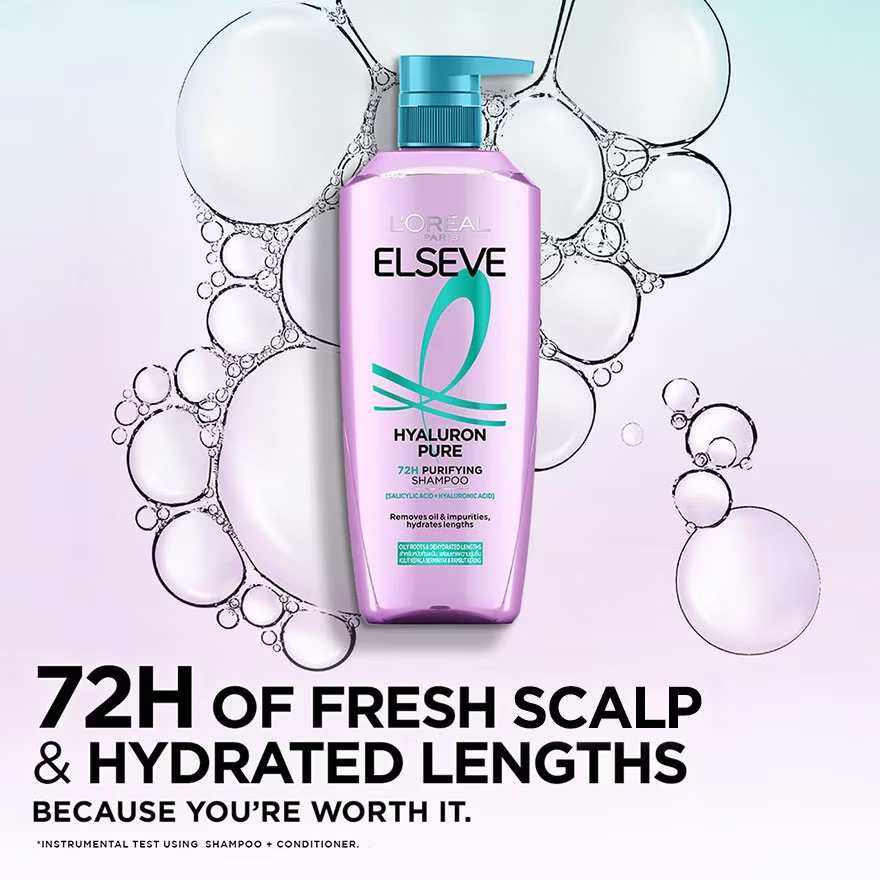 Loreal Paris Elseve Hyaluron Pure 72hr Purifying Shampoo 620ml