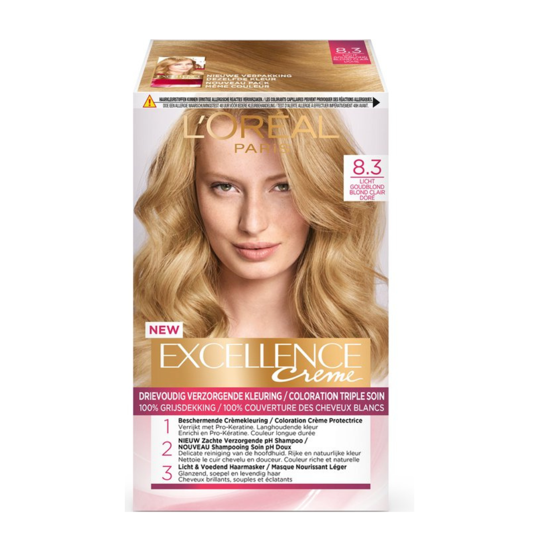 L’Oreal Paris Excellence Crème 8.3 Natural Golden Blonde Hair Dye