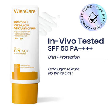 Wishcare Vitamin C Pure Glow Milk Sunscreen Ultra Light SPF 50+ PA++++ 50ml