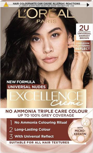 L'Oreal Excellence No Ammonia Triple Care Colour - 2U Universal Darkest Brown