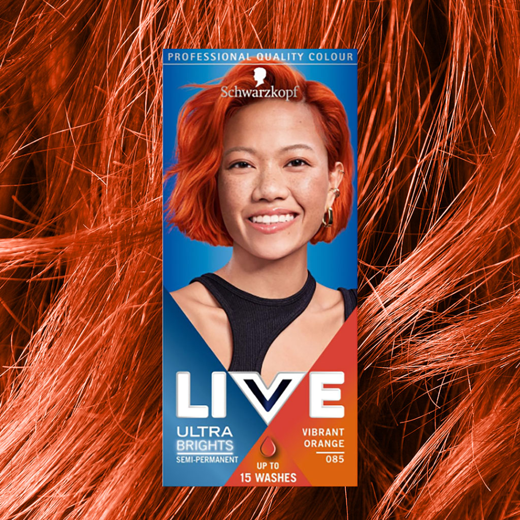 Schwarzkopf LIVE Ultra Brights Vibrant Orange Semi-Permanent Hair Dye 085