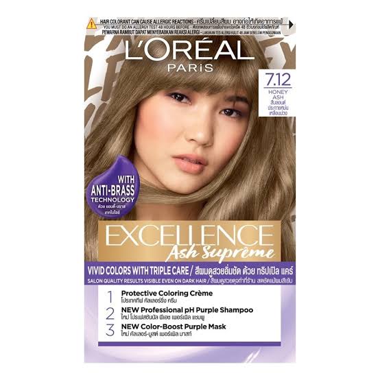 Loreal Excellence Ash Supreme Hair Color - 7.12 Honey Ash