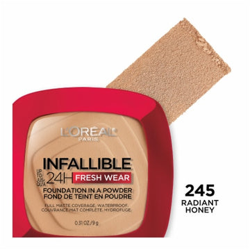L'Oreal ParisInfallible 24H Fresh Wear Foundation in A Powder, 245 Golden Honey, 9gm