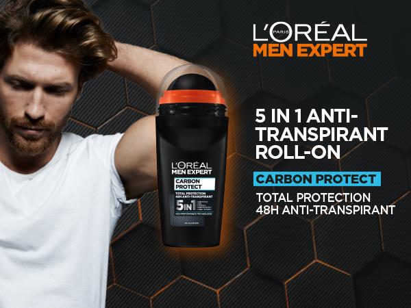 L'Oreal Men Expert Carbon Protect 48H Anti-Perspirant Roll-on 50ml (UK)