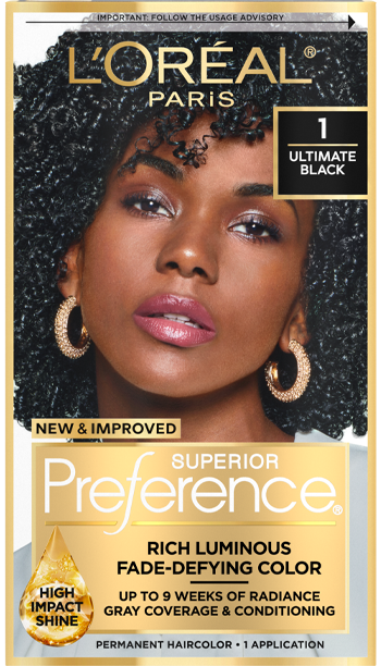 L'Oreal Paris Superior Preference Permanent Hair Color 1 Ultimate Black