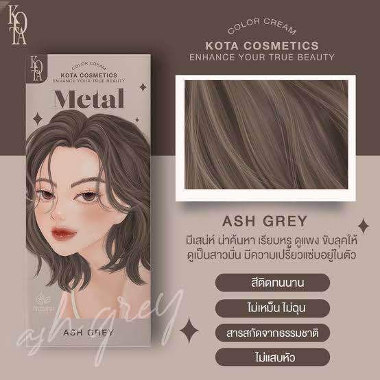 Kota Cosmetics Metal Hair Color 100+100ml - Ash Grey