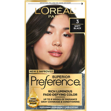 L'Oreal Paris Superior Preference Permanent Hair Color 3 Soft Black