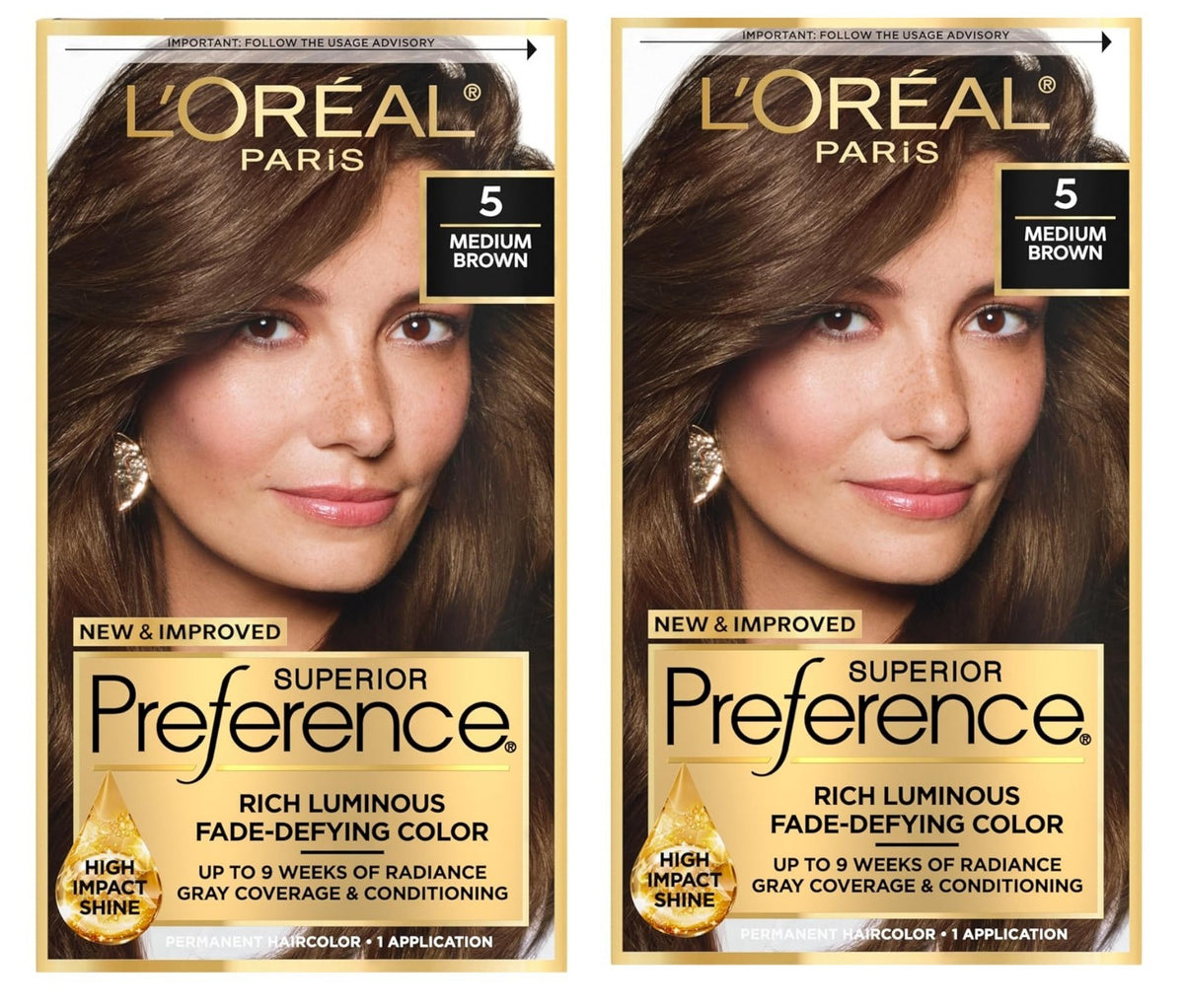 L'Oreal Paris Superior Preference Permanent Hair Color 5 Medium Brown