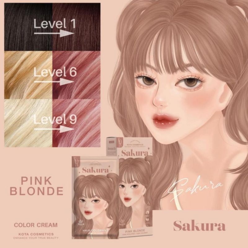 Kota Cosmetics Sakura Hair Color 100+100ml - Pink Blonde