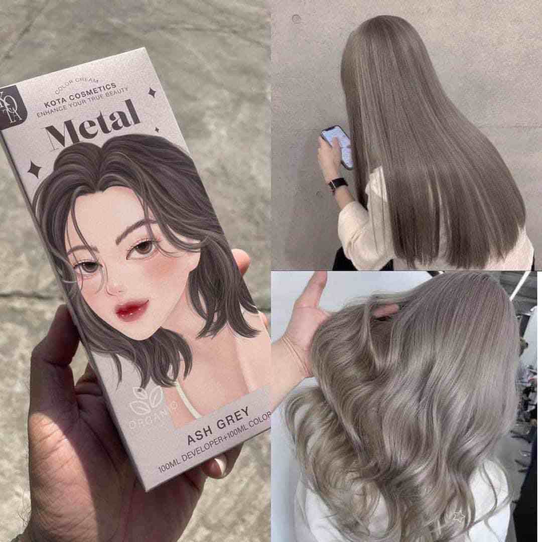 Kota Cosmetics Metal Hair Color 100+100ml - Ash Grey