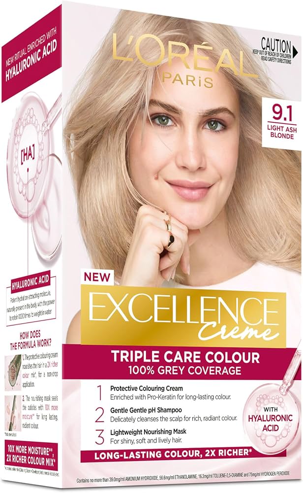 L’Oreal Paris Excellence Crème 9.1 Light Ash Blonde Hair Dye