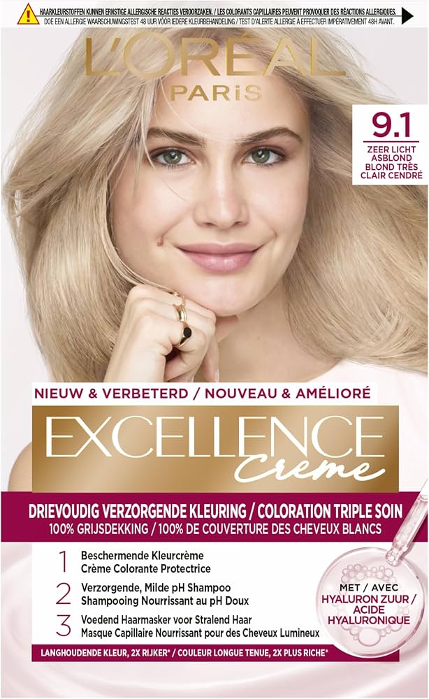 L’Oreal Paris Excellence Crème 9.1 Light Ash Blonde Hair Dye