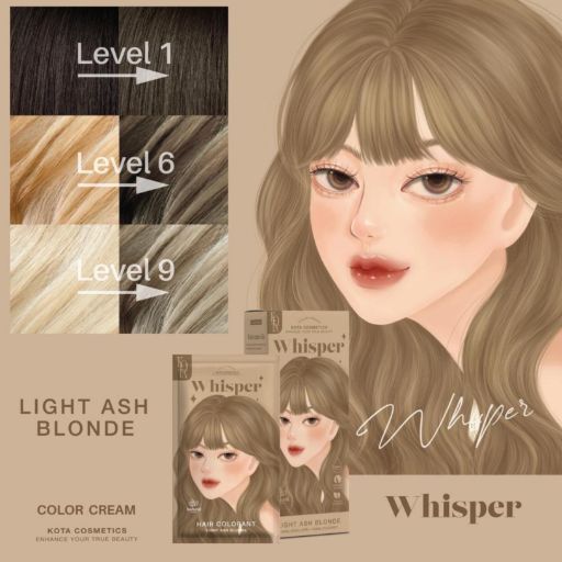 Kota Cosmetics Whisper Hair Color 100+100ml - Light Ash Blonde