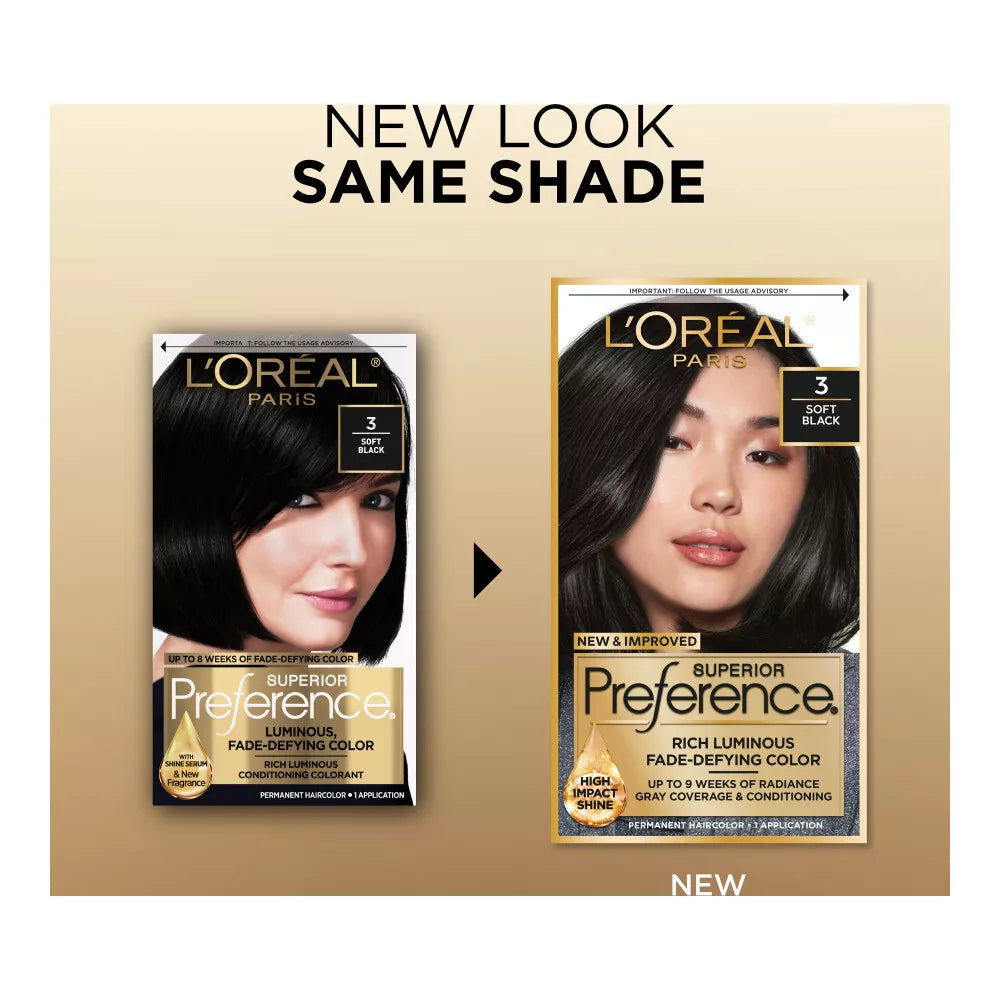 L'Oreal Paris Superior Preference Permanent Hair Color 3 Soft Black